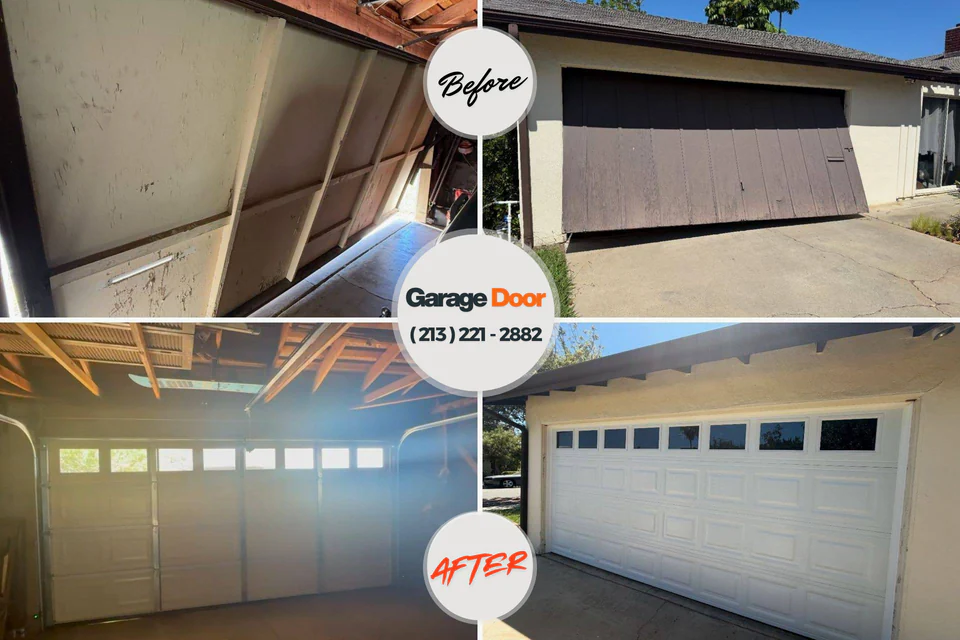 Before and after: garage door repair Washington Park, FL